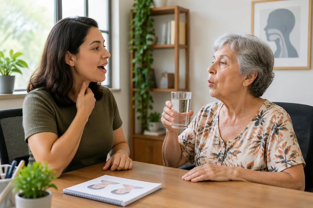 Momento de acompanhamento em Fonoaudiologia para Adolescentes, Adultos e Idosos