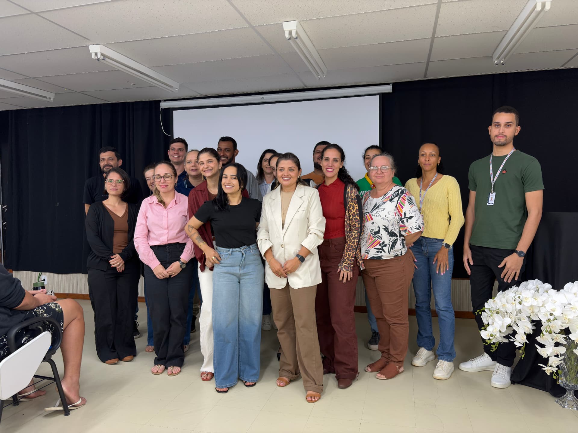 Registro com os profissionais da Escola Gerson Camata
