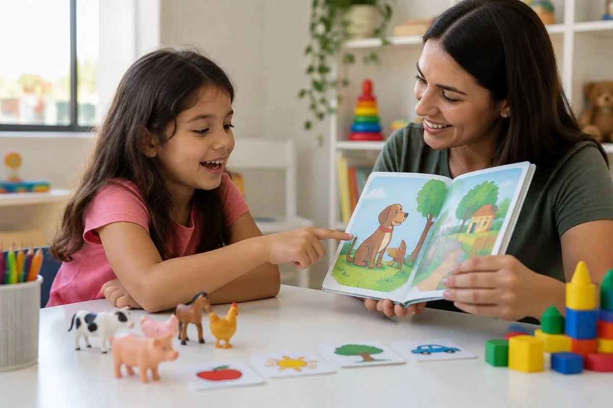 Momento de acompanhamento em Fonoaudiologia Infantil